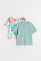 H & M - 2-pack Cotton T-shirts - Turquoise