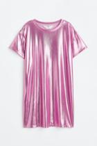 H & M - Shimmering T-shirt Dress - Pink