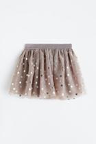 H & M - Glittery Tulle Skirt - Brown