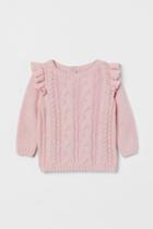 H & M - Textured-knit Sweater - Pink