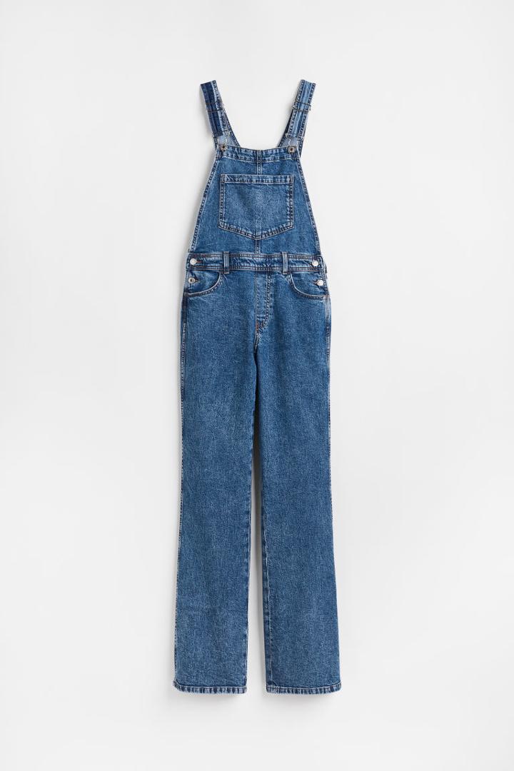 H & M - Flared Denim Overalls - Blue