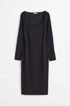H & M - Square-necked Dress - Black