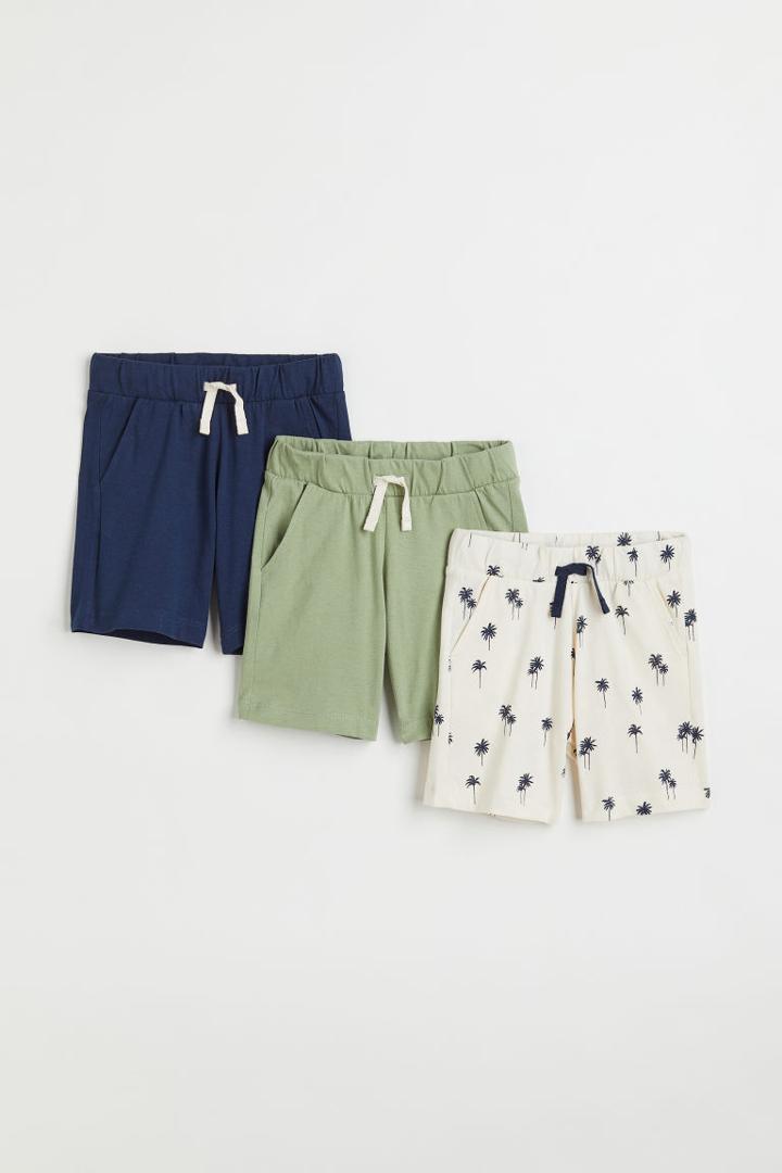 H & M - 3-pack Cotton Jersey Shorts - White