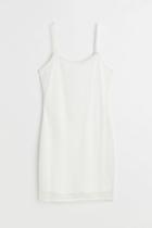 H & M - Fitted Mesh Dress - White