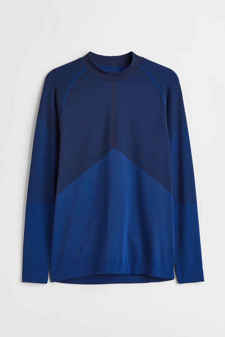 H & M - Seamless Base Layer Shirt - Blue