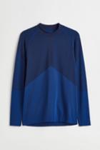 H & M - Seamless Base Layer Shirt - Blue