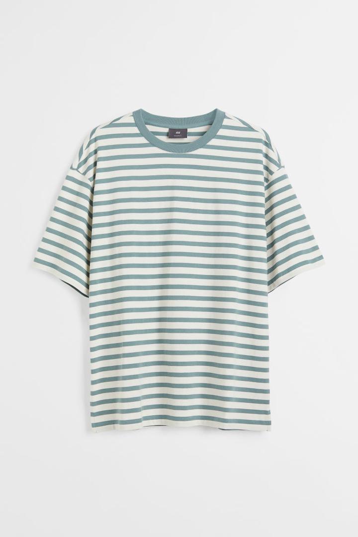 H & M - Relaxed Fit Cotton T-shirt - Turquoise