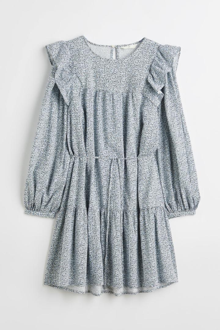 H & M - Flounced Dress - Blue