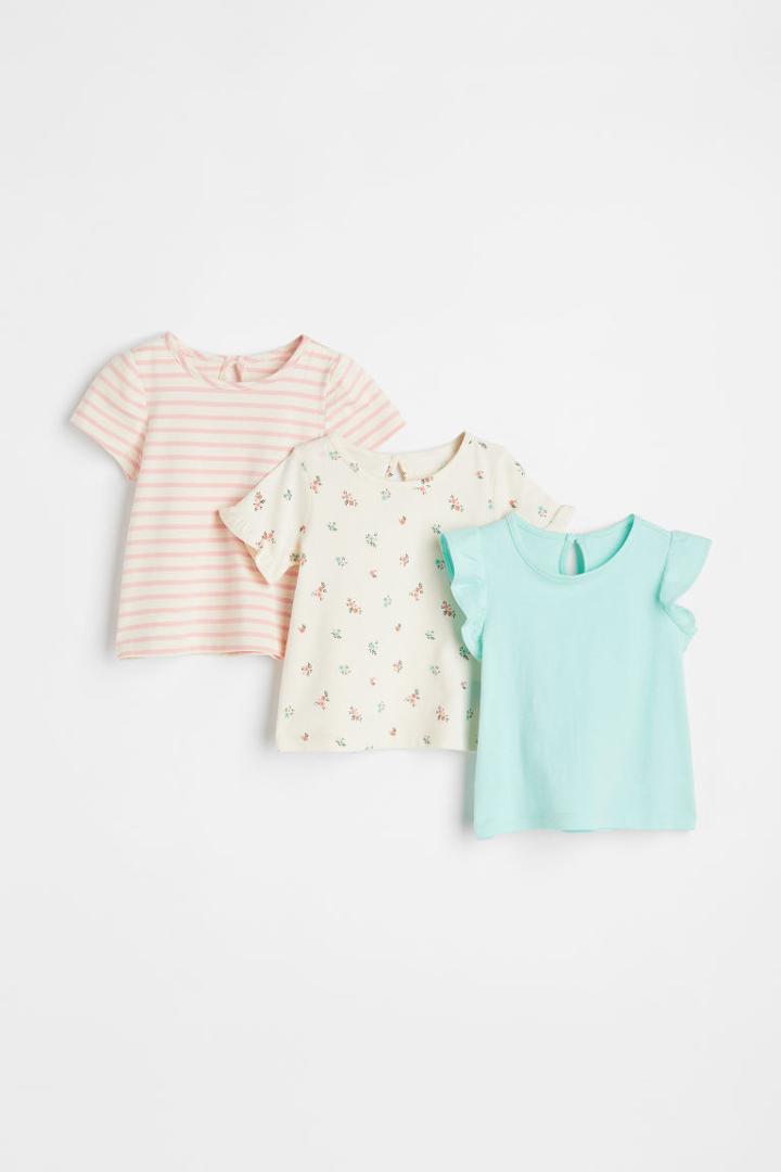 H & M - 3-pack Cotton Tops - White