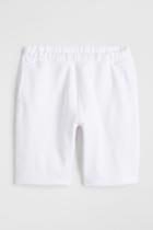 H & M - Relaxed Fit Cotton Jogger Shorts - White
