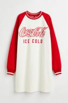 H & M - Printed Sweatshirt Dress - Red