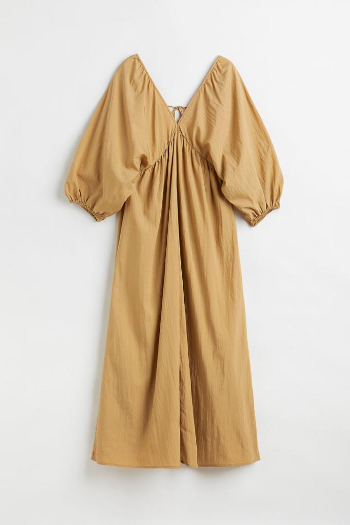 H & M - Open-backed Dress - Beige