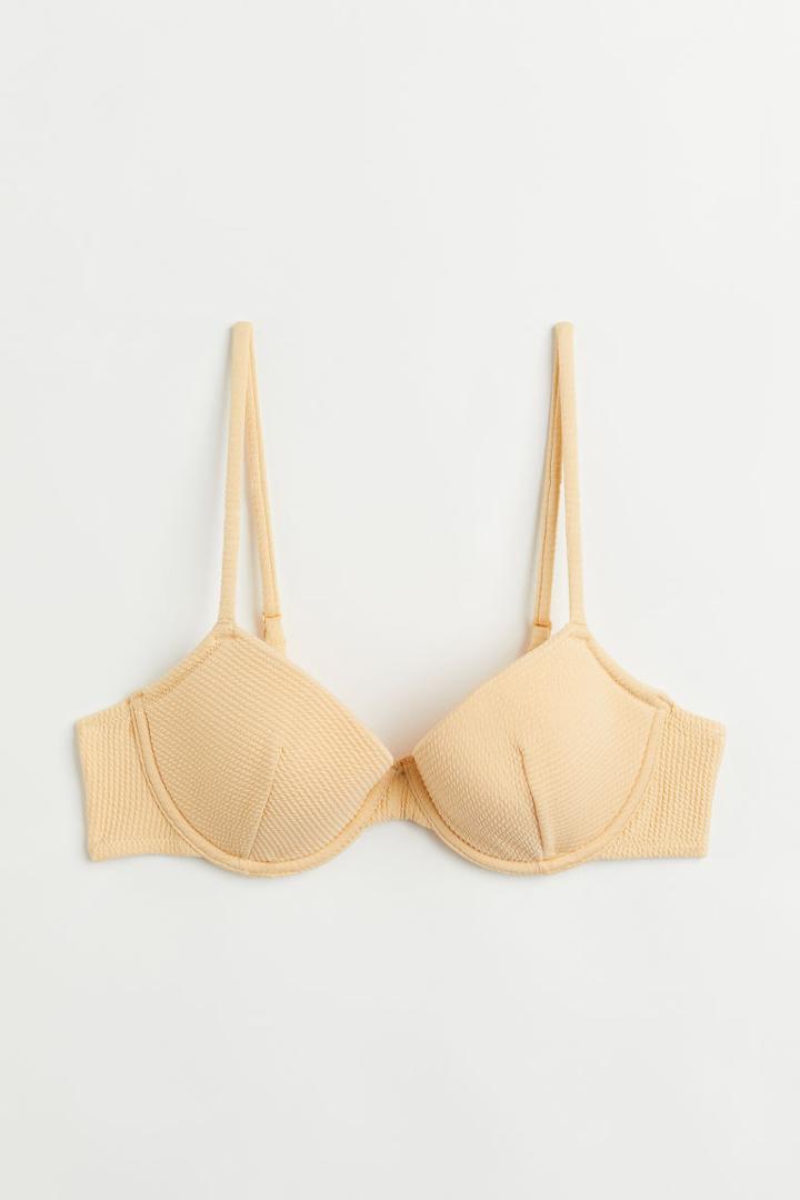 H & M - Padded Bikini Top - Yellow