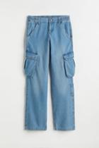 H & M - Low Waist Cargo Jeans - Blue