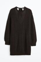 H & M - H & M+ Open-backed Knit Dress - Black