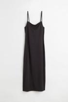 H & M - Open-backed Ribbed Jersey Dress - Black