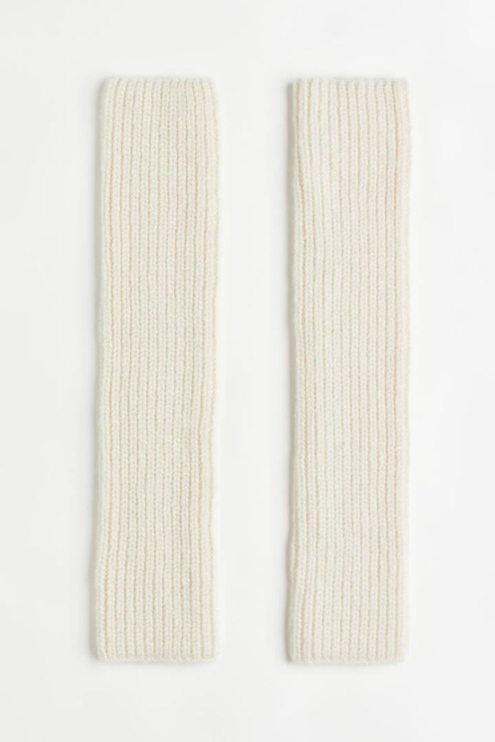 H & M - Rib-knit Arm Warmers - White