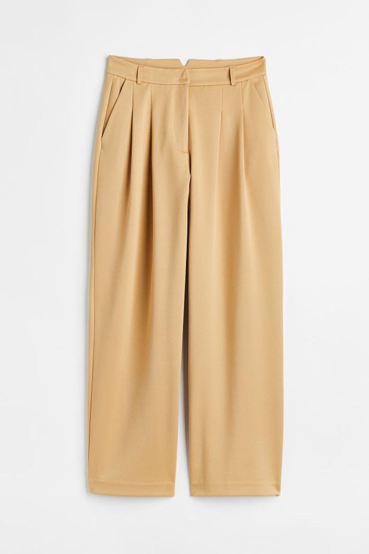H & M - Tailored Jersey Pants - Beige