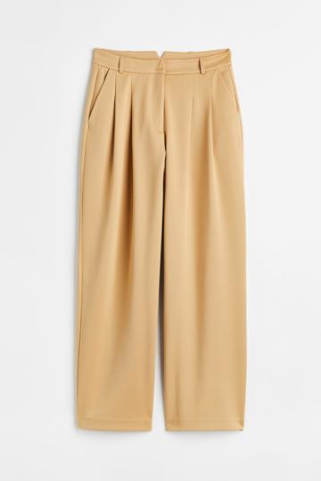 H & M - Tailored Jersey Pants - Beige
