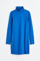 H & M - Turtleneck Bodycon Dress - Blue