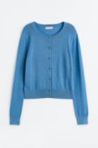 H & M - Fine-knit Cardigan - Blue