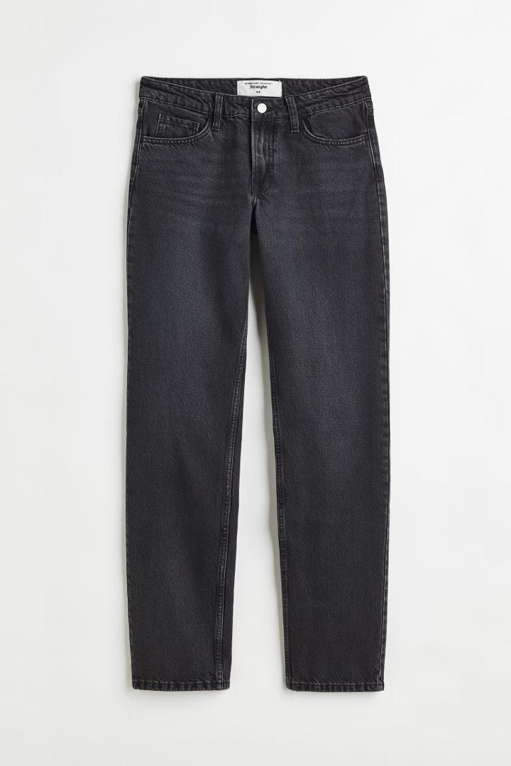 H & M - Straight Regular Jeans - Black