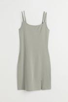 H & M - Fitted Jersey Dress - Green