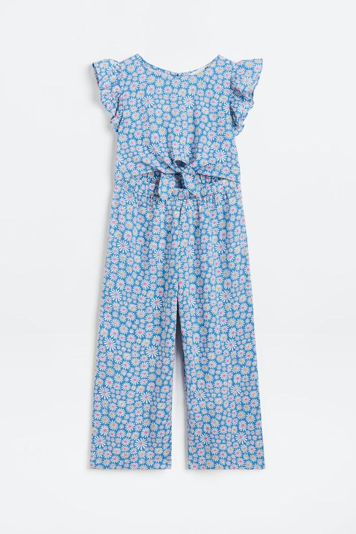 H & M - Tie-detail Jumpsuit - Blue