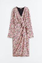 H & M - Tie-detail Wrap Dress - Pink