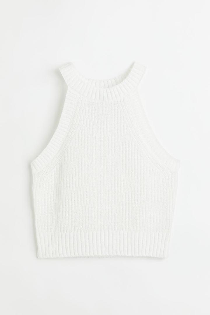 H & M - Sleeveless Knit Top - White