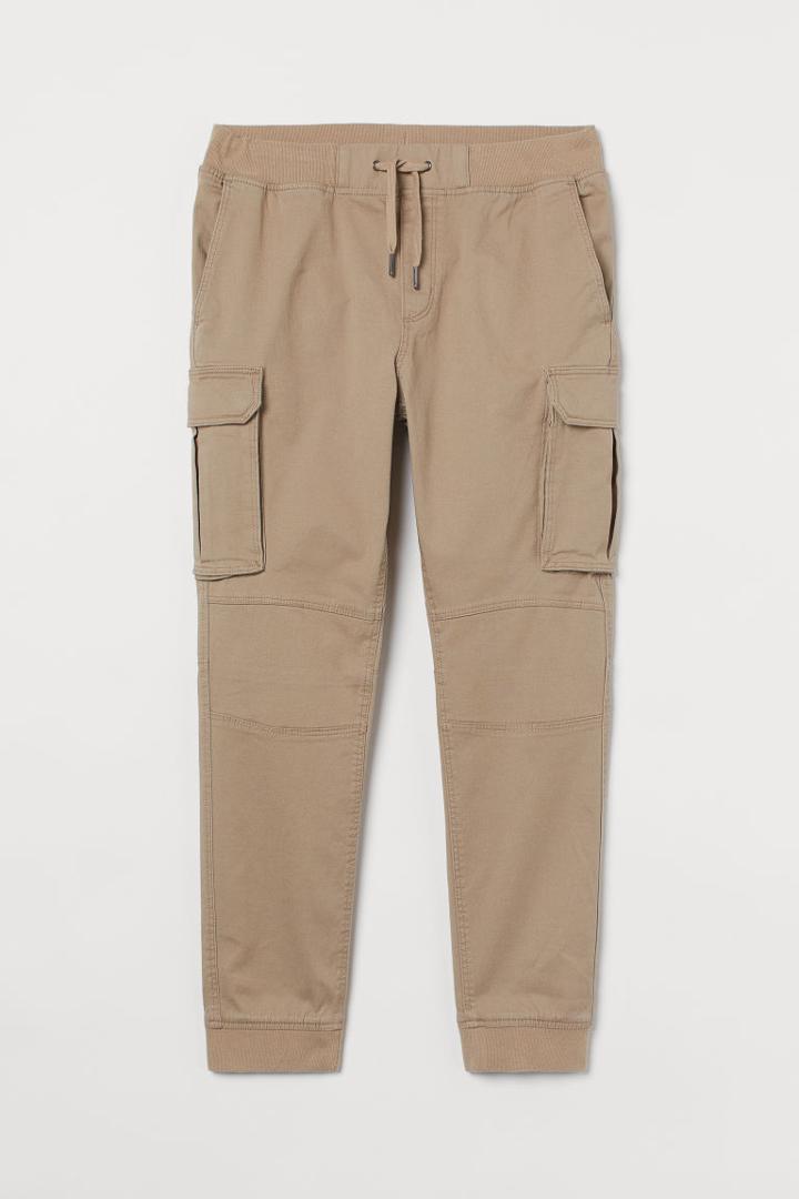 H & M - Skinny Fit Cargo Joggers - Beige