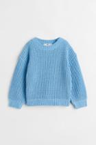 H & M - Knit Chenille Sweater - Blue