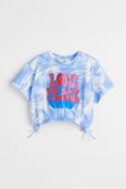 H & M - Oversized Tie-dye-patterned Top - White