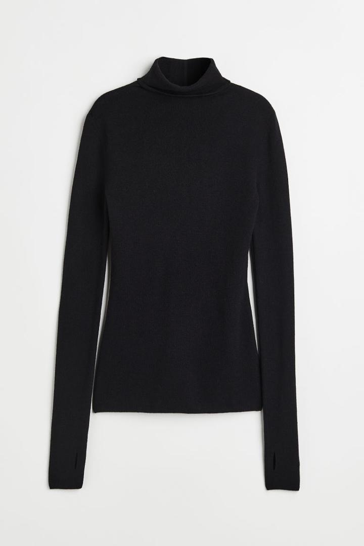 H & M - Cashmere-blend Turtleneck - Black