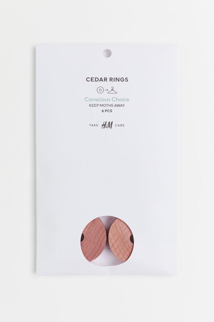 H & M - 6-pack Cedar Rings - Brown