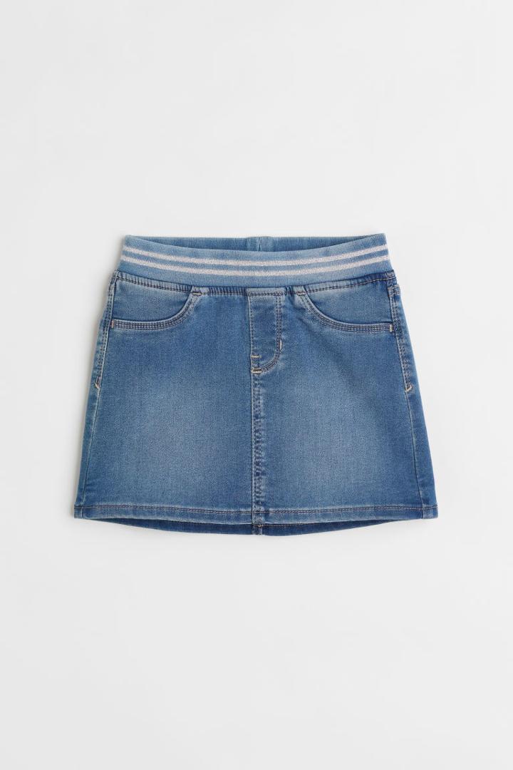 H & M - Super Soft Denim Skirt - Blue