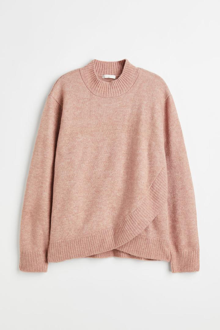 H & M - Mama Before & After Mock Turtleneck Sweater - Pink