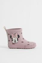 H & M - Printed Rubber Boots - Pink