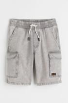 H & M - Cotton Denim Cargo Shorts - Gray