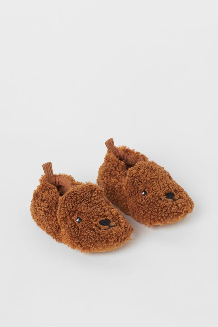 H & M - Soft Faux Shearling Slippers - Beige