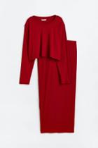 H & M - Mama 2-piece Ribbed Set - Red