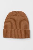 H & M - Rib-knit Wool Hat - Beige