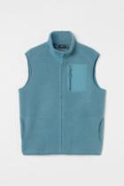 H & M - Regular Fit Thermolite Faux Shearling Vest - Blue