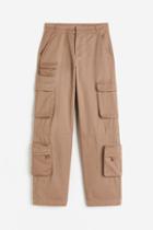 H & M - Straight Cargo Trousers - Brown