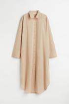 H & M - Calf-length Shirt Dress - Beige
