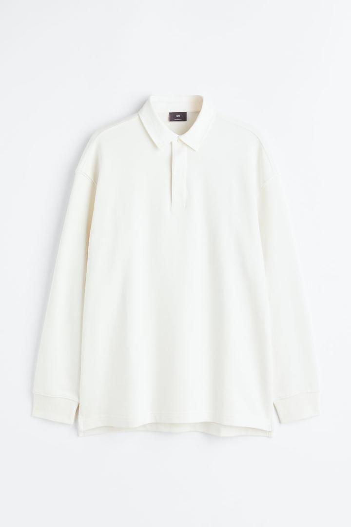 H & M - Relaxed Fit Polo Shirt - White
