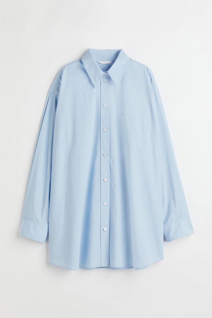 H & M - Oversized Shirt - Blue