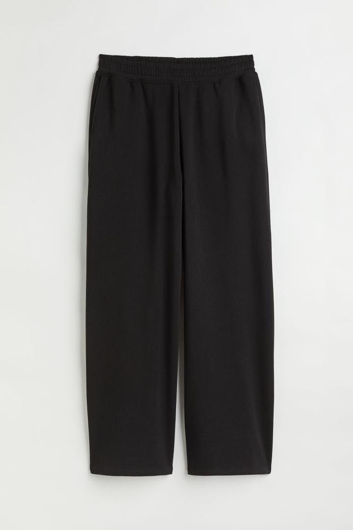 H & M - H & M+ Wide-leg Sweatpants - Black