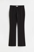 H & M - Flared Creased Pants - Black