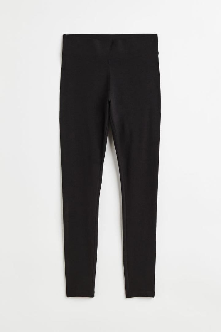 H & M - Cotton Leggings - Black